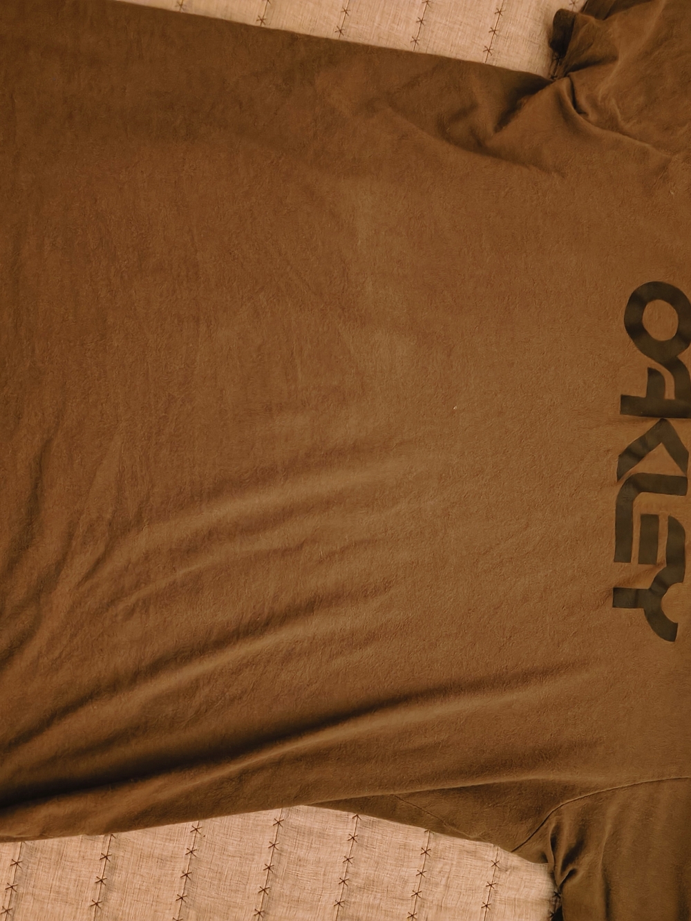 Oakley Men's Brown Tee with Black Chest Logo
